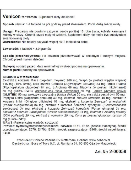 Cobeco Suplement Diety Venicon for Women EU