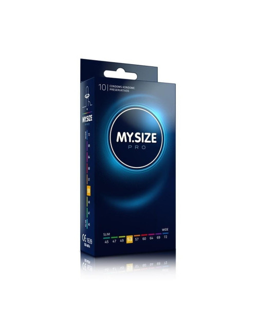 MY.SIZE PRO 53 (10s) – Prezerwatywy wegańskie, Afrodyzjaki, 53 mm, transparentne, nawilżane