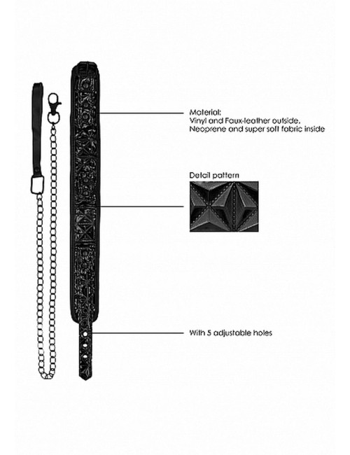 Luxury Collar with Leash - Black