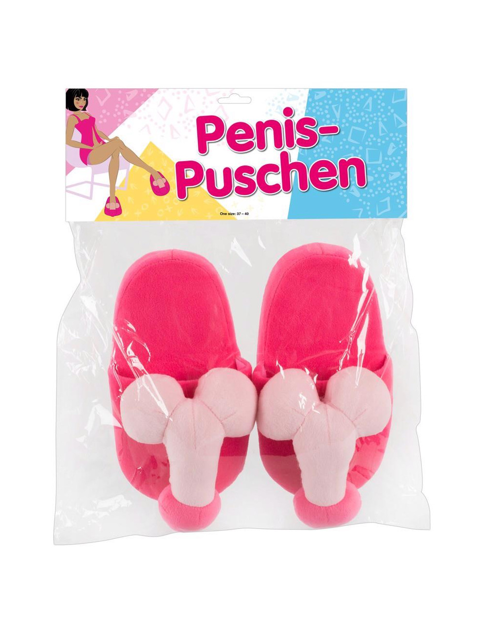 Pluszowe Kapcie Śmieszne Pink – Jeden Rozmiar 37–40