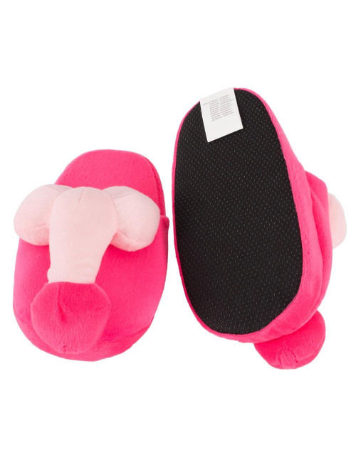 Pluszowe Kapcie Śmieszne Pink – Jeden Rozmiar 37–40