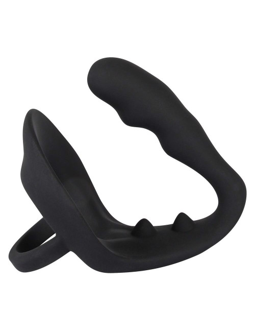 Pierścień erekcyjny silikon bez wibracji z zatyczką analną - Black Velvets Ring & Plug