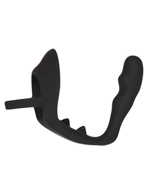 Pierścień erekcyjny silikon bez wibracji z zatyczką analną - Black Velvets Ring & Plug