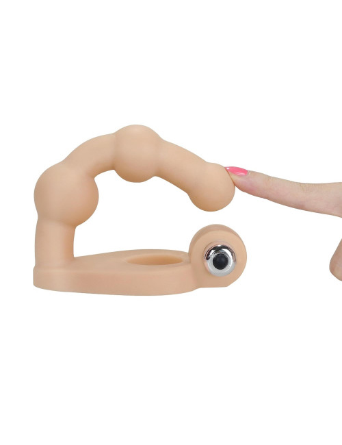 The Ultra Soft Bead 6'' Zabawka analna z wibratorem, pierścień erekcyjny, dildo 6'', 10 trybów, wodoodporna