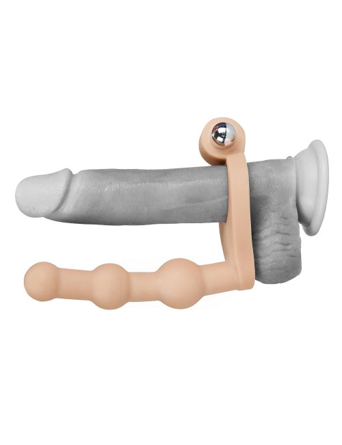 The Ultra Soft Bead 6'' Zabawka analna z wibratorem, pierścień erekcyjny, dildo 6'', 10 trybów, wodoodporna