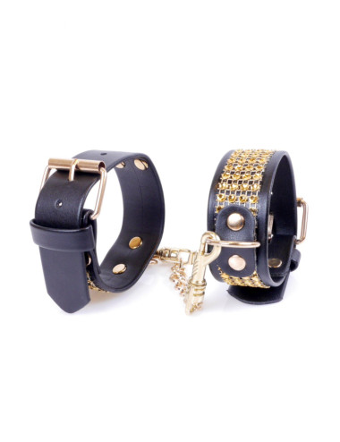 Fetish B - Series Handcuffs with cristals 3 cm Gold