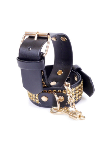 Fetish B - Series Handcuffs with cristals 3 cm Gold