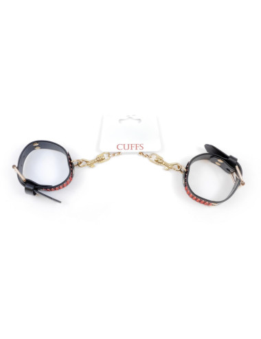 Fetish B - Series Handcuffs with cristals 3 cm Red Line