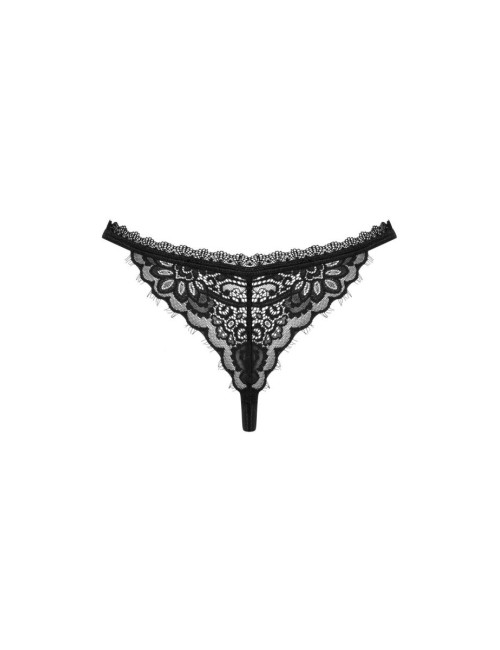 Obsessive Maderris Czarne Stringi Otwarte Koronkowe XL/2XL