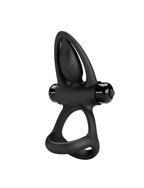 PRETTY LOVE - VIBRATION COCK RING Black, 10 vibration functions