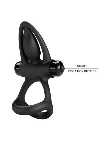 PRETTY LOVE - VIBRATION COCK RING Black, 10 vibration functions