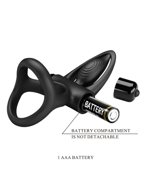 PRETTY LOVE - VIBRATION COCK RING Black, 10 vibration functions
