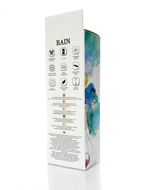 Wibrator Rain CyberSkin - Zabawki Wibratory Cyber Skóra, Regulowane Wibracje, 23,5 cm