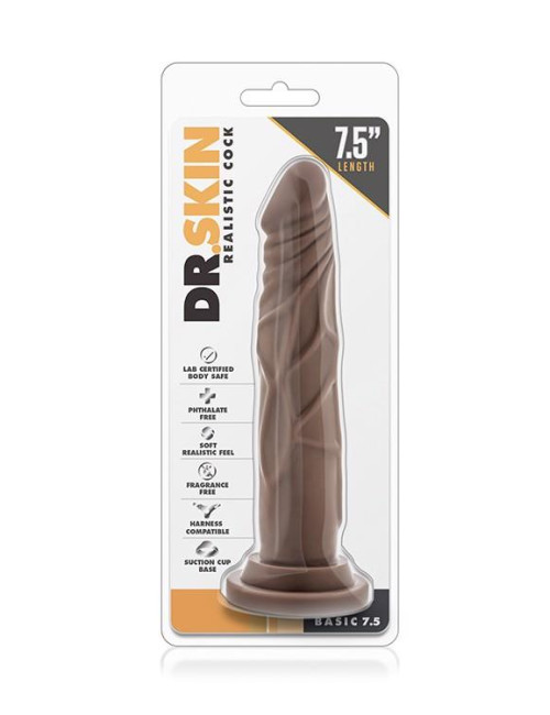 Blush Dr. Skin Realistyczne Dildo w Kolorze Czekoladowym 7,5"