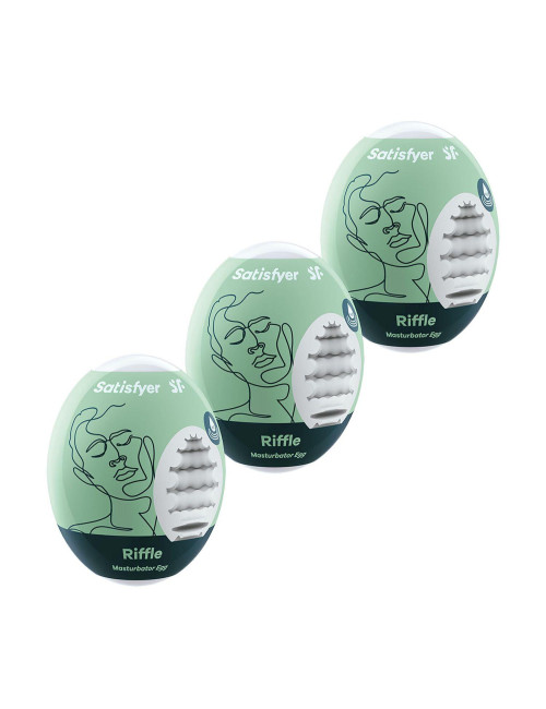 Masturbator Eggs Riffle Set 3 - Hydroaktywny TPE, Zabawki Waginy