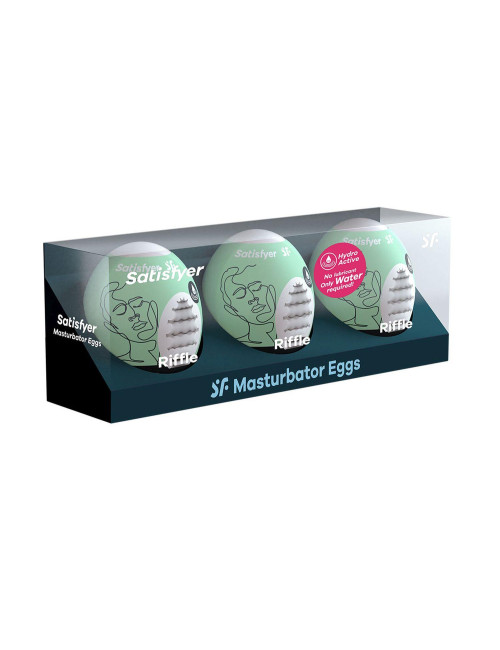 Masturbator Eggs Riffle Set 3 - Hydroaktywny TPE, Zabawki Waginy