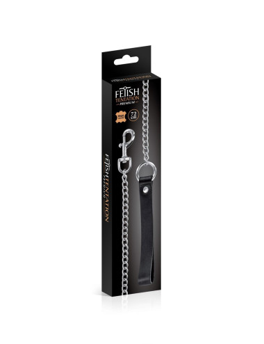 METAL LEASH WITH COW LEATHER WRIST