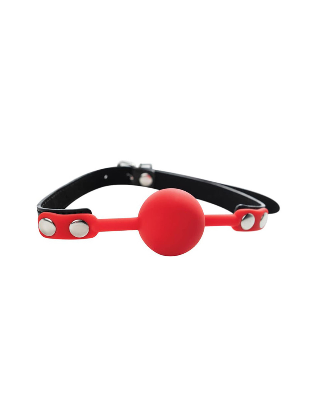 Red silicone ball gag with adjustable straps
