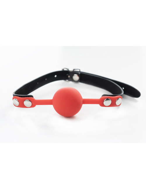 Red silicone ball gag with adjustable straps