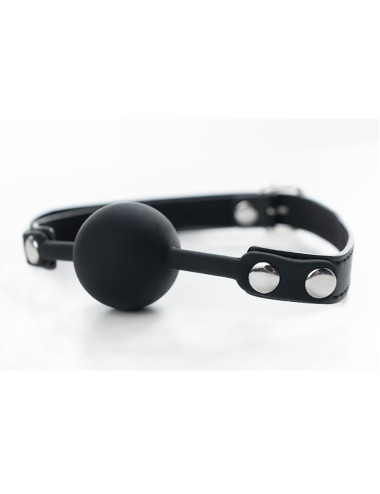 Black silicone ball gag with adjustable straps