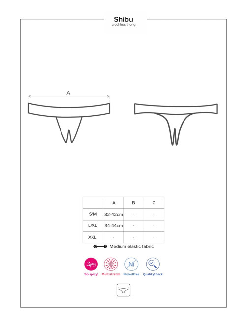 Obsessive Shibu Czarne Otwarte Stringi S/M