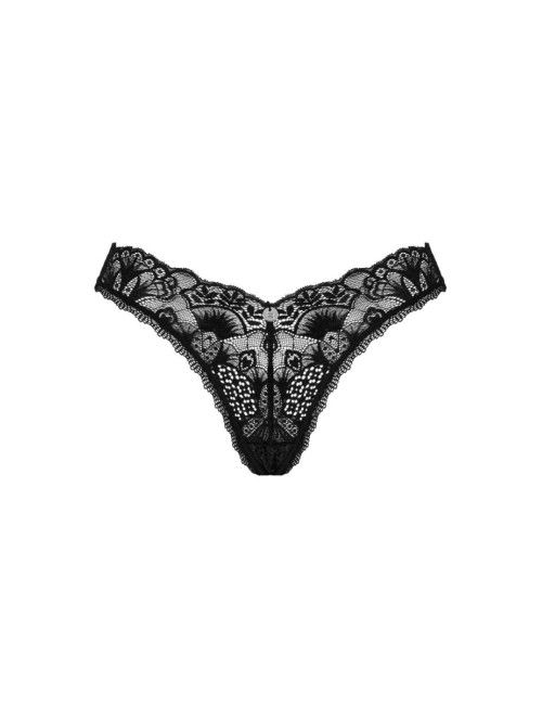 Obsessive Donna Dream Czarne Koronkowe Stringi Otwarte XL/2XL