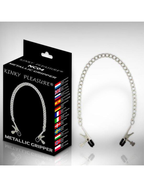 Kinky Pleasure Metalowy Gripper – klipsy na sutki i łechtaczkę