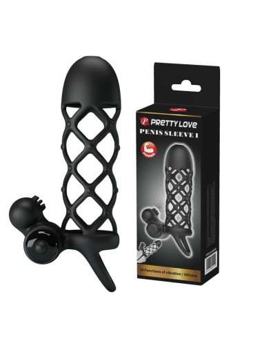 PRETTY LOVE Penis Sleeve I - Nakładka na penisa z 10 funkcjami wibracji | Zabawki erotyczne | Przedłużka