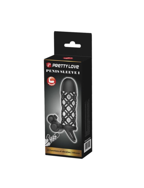 PRETTY LOVE Penis Sleeve I - Nakładka na penisa z 10 funkcjami wibracji | Zabawki erotyczne | Przedłużka