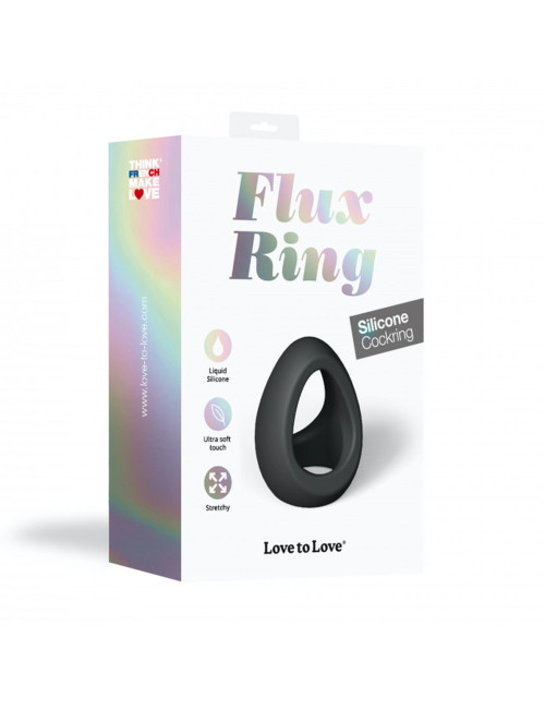 Flux Ring Black Onyx - Podwójny silikonowy pierścień erekcyjny bez wibracji