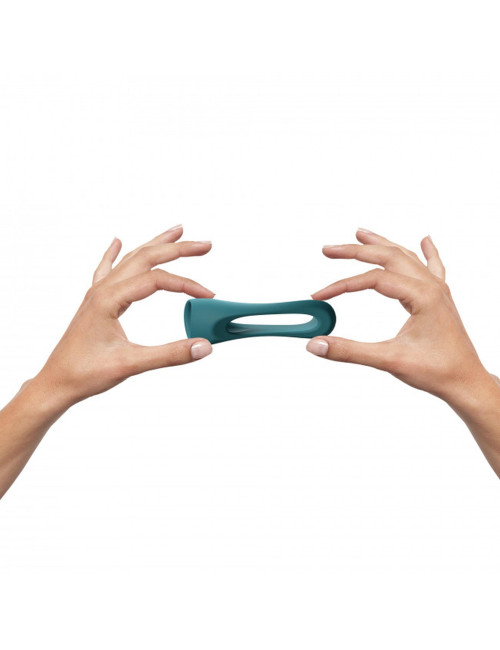 Flux Ring Teal Me - Pierścień na penisa bez wibracji silikonowy, podwójny
