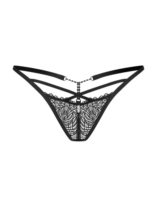 Obsessive Iliosa Otwarte Stringi Czarne 2XL/3XL