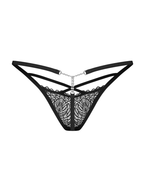 Obsessive Iliosa Otwarte Stringi Czarne 2XL/3XL