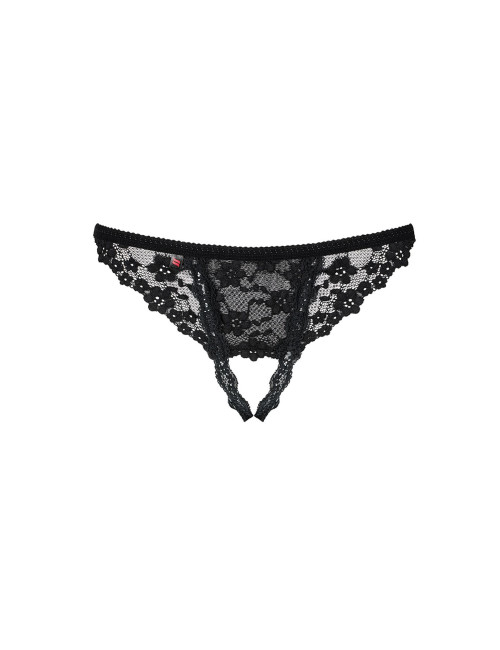 Obsessive Letica Otwarte Stringi Czarne S/M