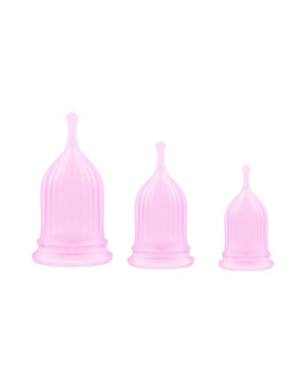 Kubki menstruacyjne Coppette mestruali Safe & Dry - silikon medyczny, higiena intymna, zestaw 3 szt.
