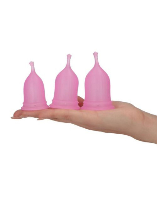 Kubki menstruacyjne Coppette mestruali Safe & Dry - silikon medyczny, higiena intymna, zestaw 3 szt.