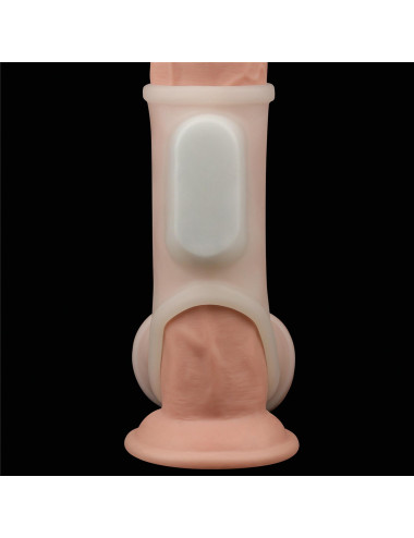 Vibrating Silk Knights Ring with Scrotum Sleeve