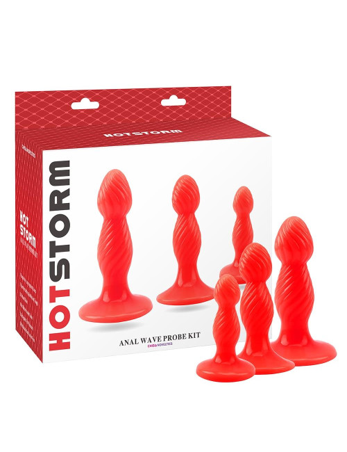 Zestaw plugów analnych Anal Wave Probe Kit – 3 rozmiary, T-Skin, bezpieczny dla ciała