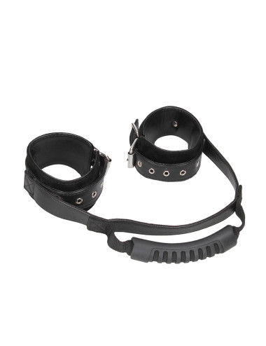 Bonded Leather Hand Cuffs With Handle