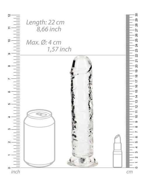 RealRock Przezroczyste Dildo Żelowe Crystal Clear 20 cm