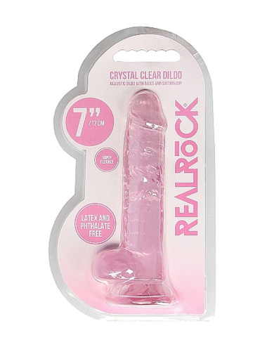 7 / 18 cm Realistic Dildo With Balls - Pink