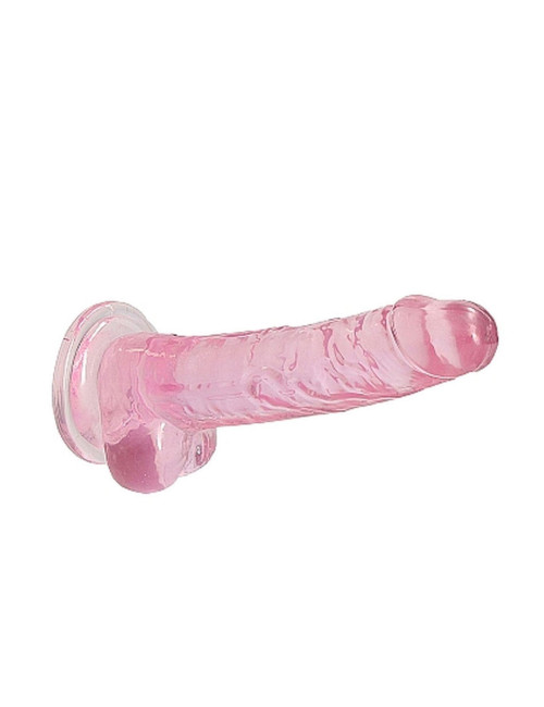 RealRock Różowy Realistyczny Dildo Żelowe z Jądrami i Przyssawką 19 cm