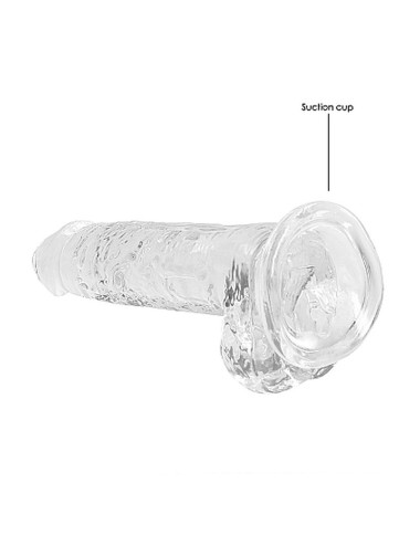 7 / 18 cm Realistic Dildo With Balls - Transparent