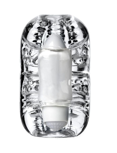 Lingam Khani, Vibrating Masturbator, TPE, Transparent, 9 cm