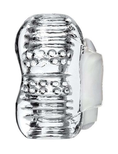 Lingam Khani, Vibrating Masturbator, TPE, Transparent, 9 cm