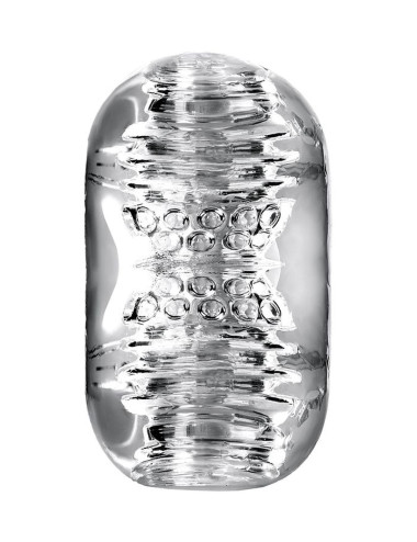 Lingam Khani, Vibrating Masturbator, TPE, Transparent, 9 cm