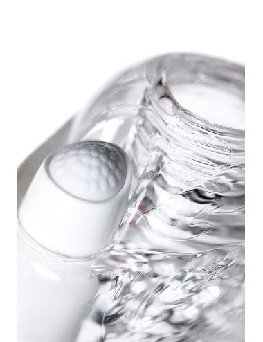 Lingam Khani, Vibrating Masturbator, TPE, Transparent, 9 cm