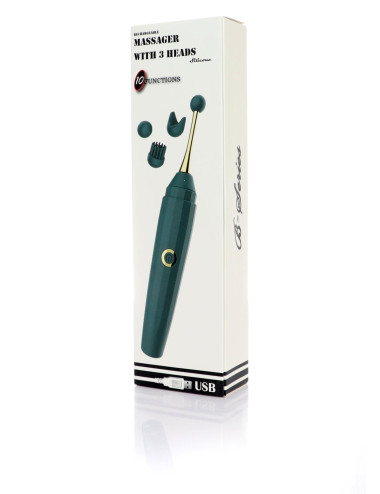 Stymulator - Massager with 3 heads USB 10 Functions