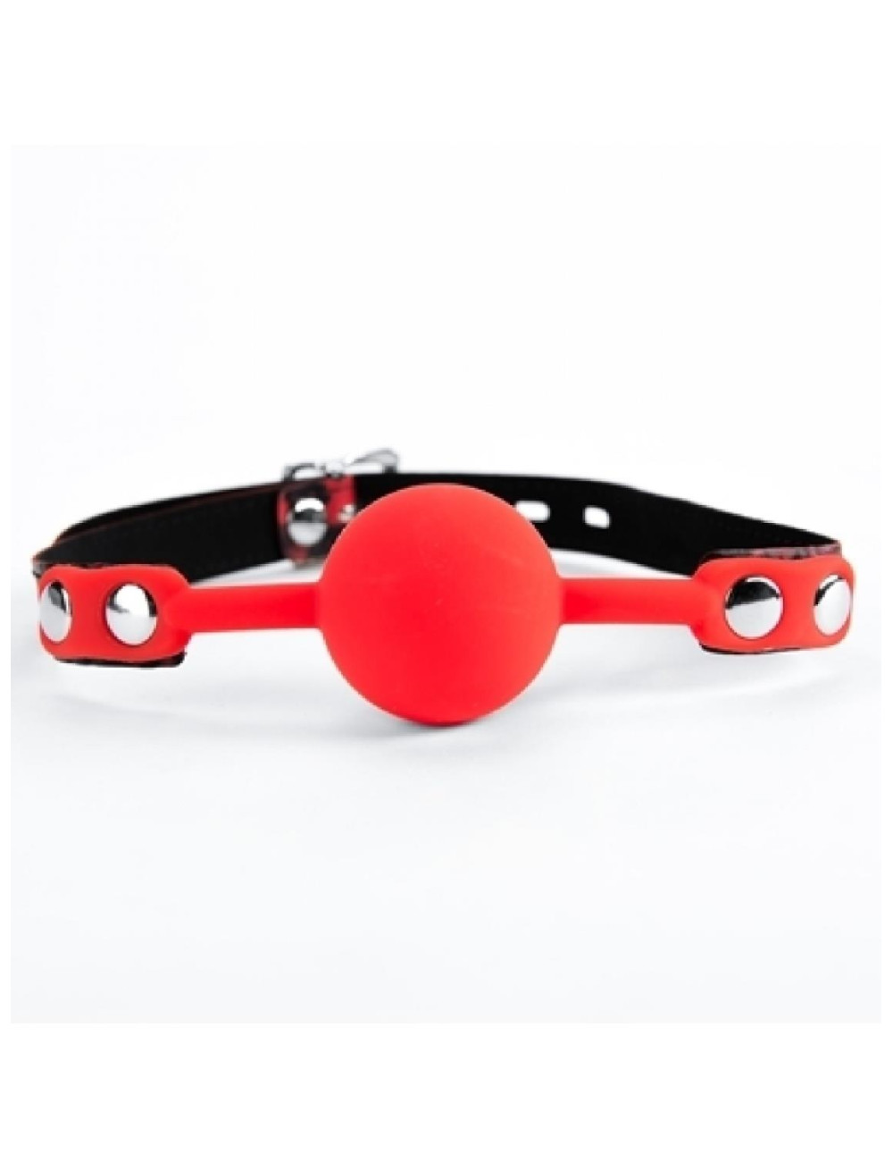 Red Silicone Ball Gag Leopard - Knebel BDSM, silikonowy gag panterka, bezpieczne zabawki BDSM
