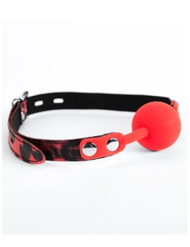 Red Silicone Ball Gag Leopard